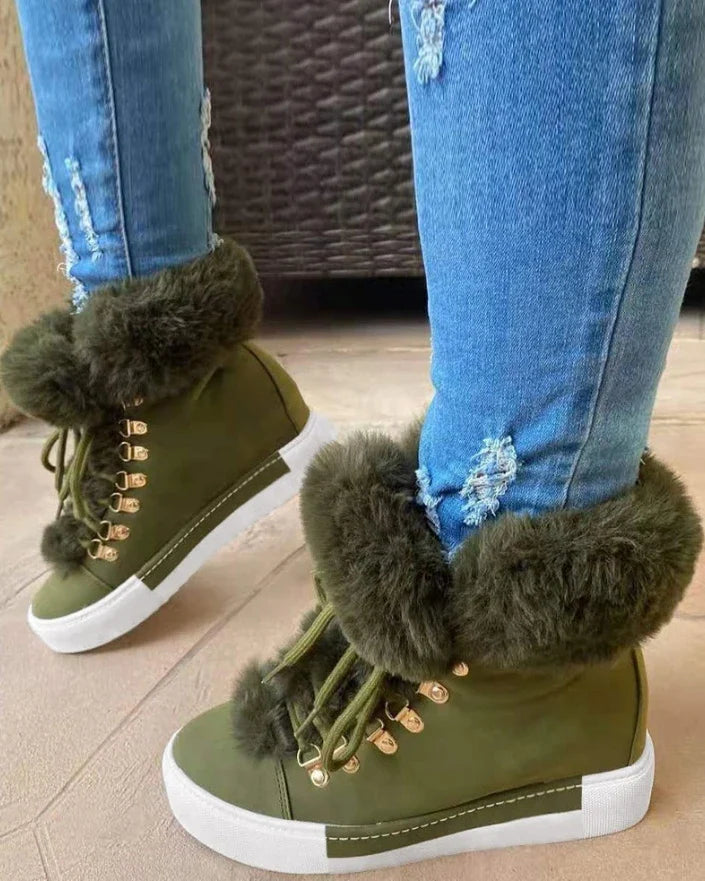 ARLA™ | Women’s Plush Snow Boots – Warm Flat Ankle