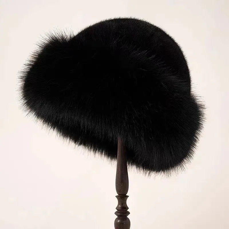 Women's Fluffy Hat with Soft Texture and Warmth