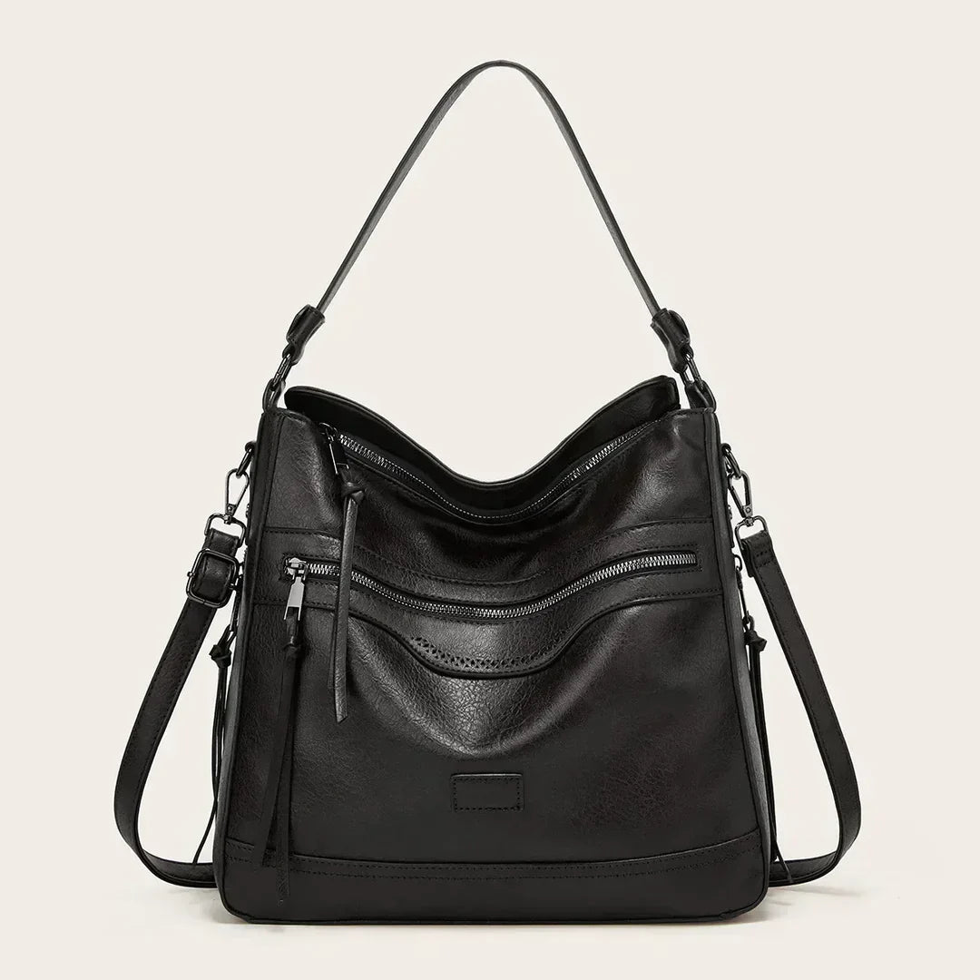 Maya Retro Shoulder Bag for Women Vintage Tassel Tote with Organized Interior and Soft PU Leather