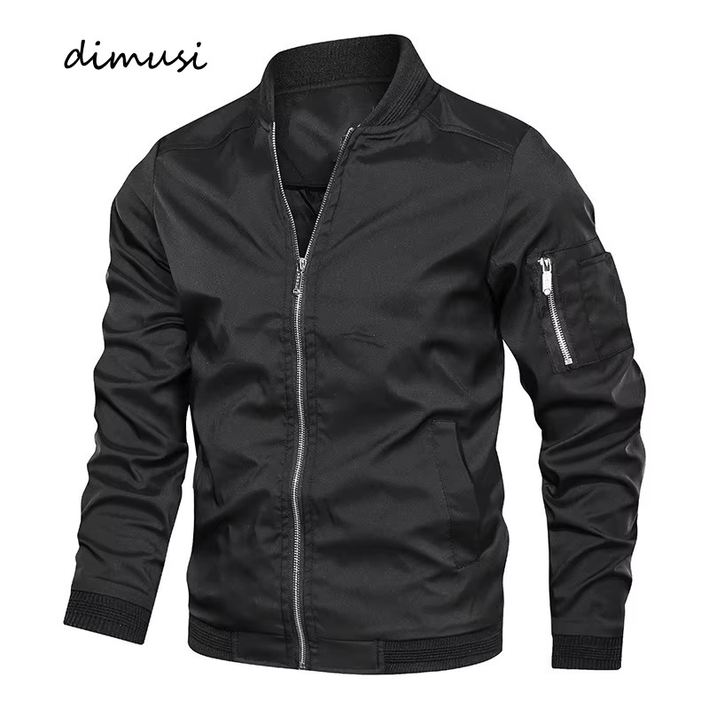 Men's Lightweight Bomber Jacket Windbreaker With Zip Up Front Pockets Casual Everyday Wear
