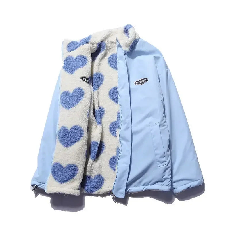 Lilith Reversible Heart Lined Fleece Jacket For Women Cozy Warmth And Contemporary Style