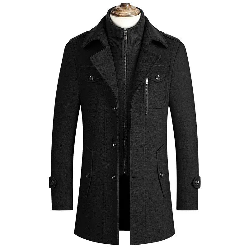 Jackie Men Wool Coat Trendy Luxury Wool Blend Timeless Style For Everyday And Formal Wear