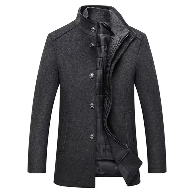 Men's Slim Adjustable Wool Blend Winter Vest Parka Coat For Business Style And Warmth