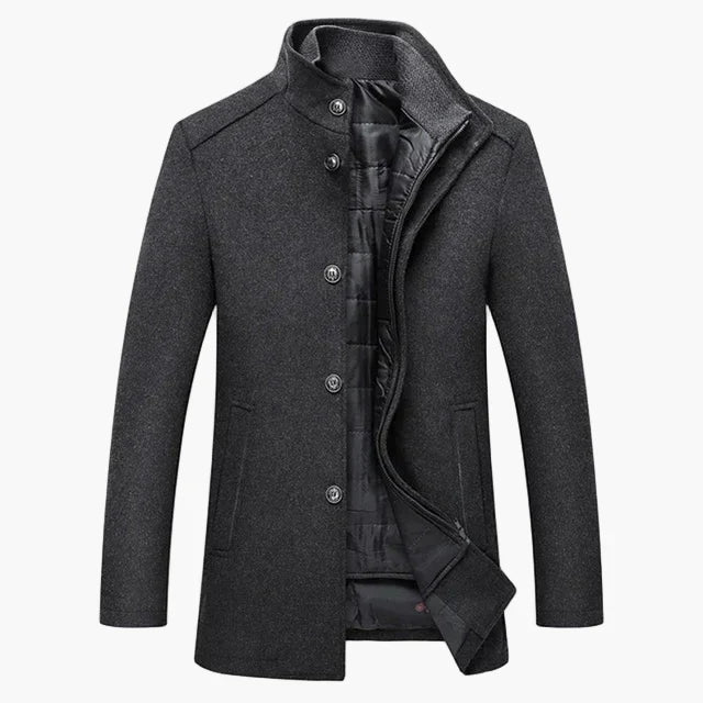 Mens Classic Winter Coat With Stand Up Collar For Business And Casual Wear Warmth And Style