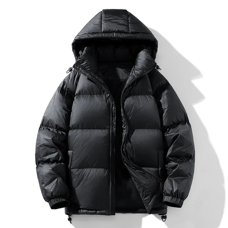TrendAura Henri Moreau Hooded Down Jacket With Ninety Percent Duck Down Insulation For Cold Weather