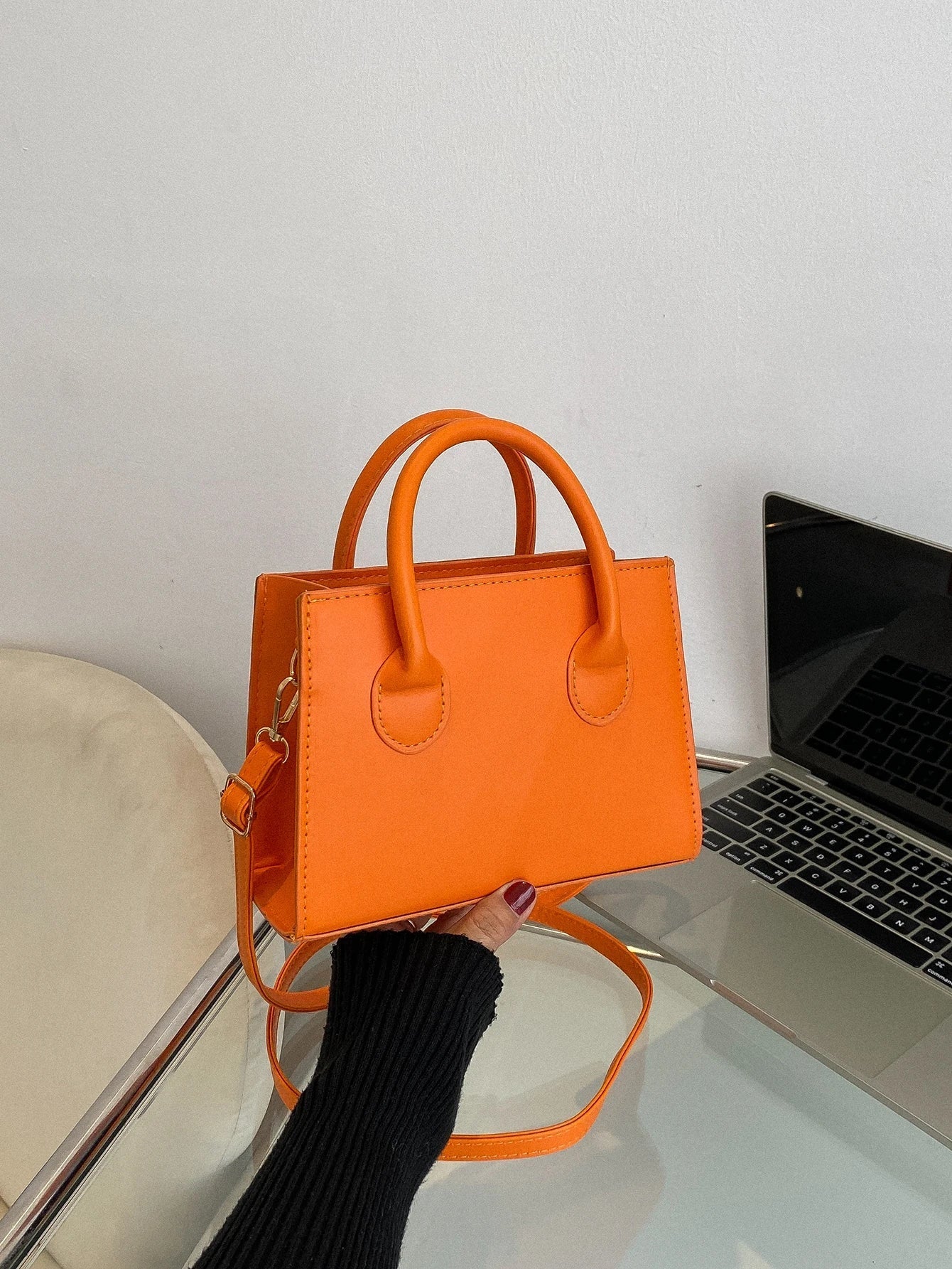TrendAura Joan Mini Crossbody Bag - Vegan Leather Structured Silhouette Detachable Strap