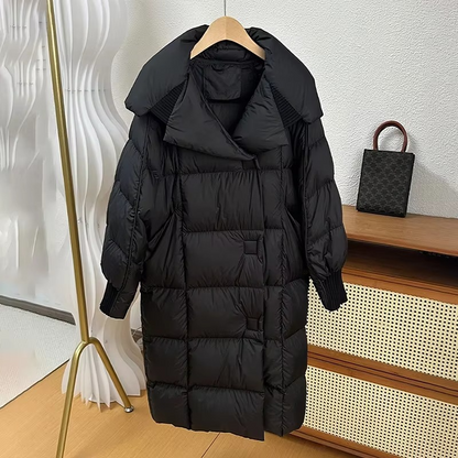 Women's Long Down Coat – Warm Oversized Winter Outerwear