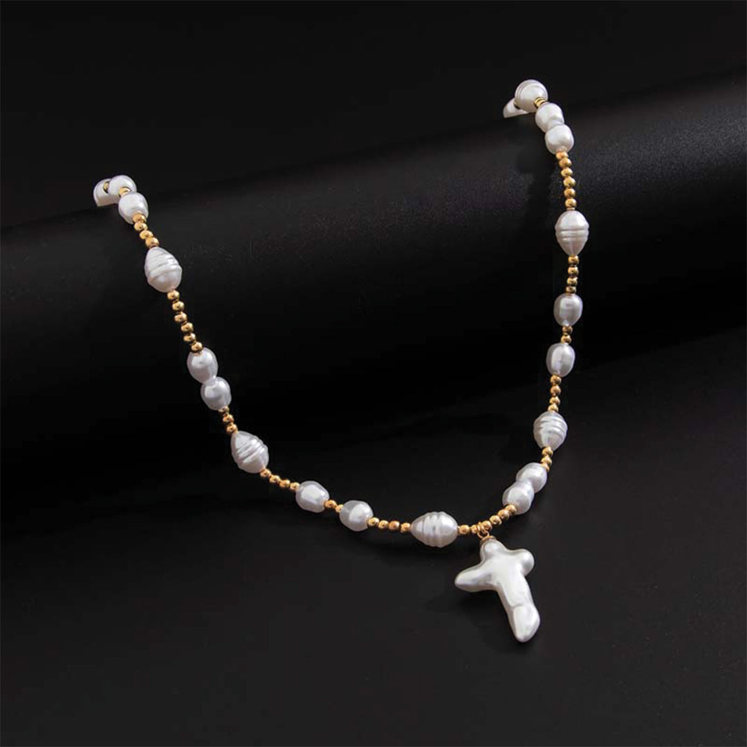Pearl Cross Necklace