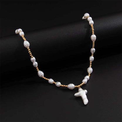 Pearl Cross Necklace