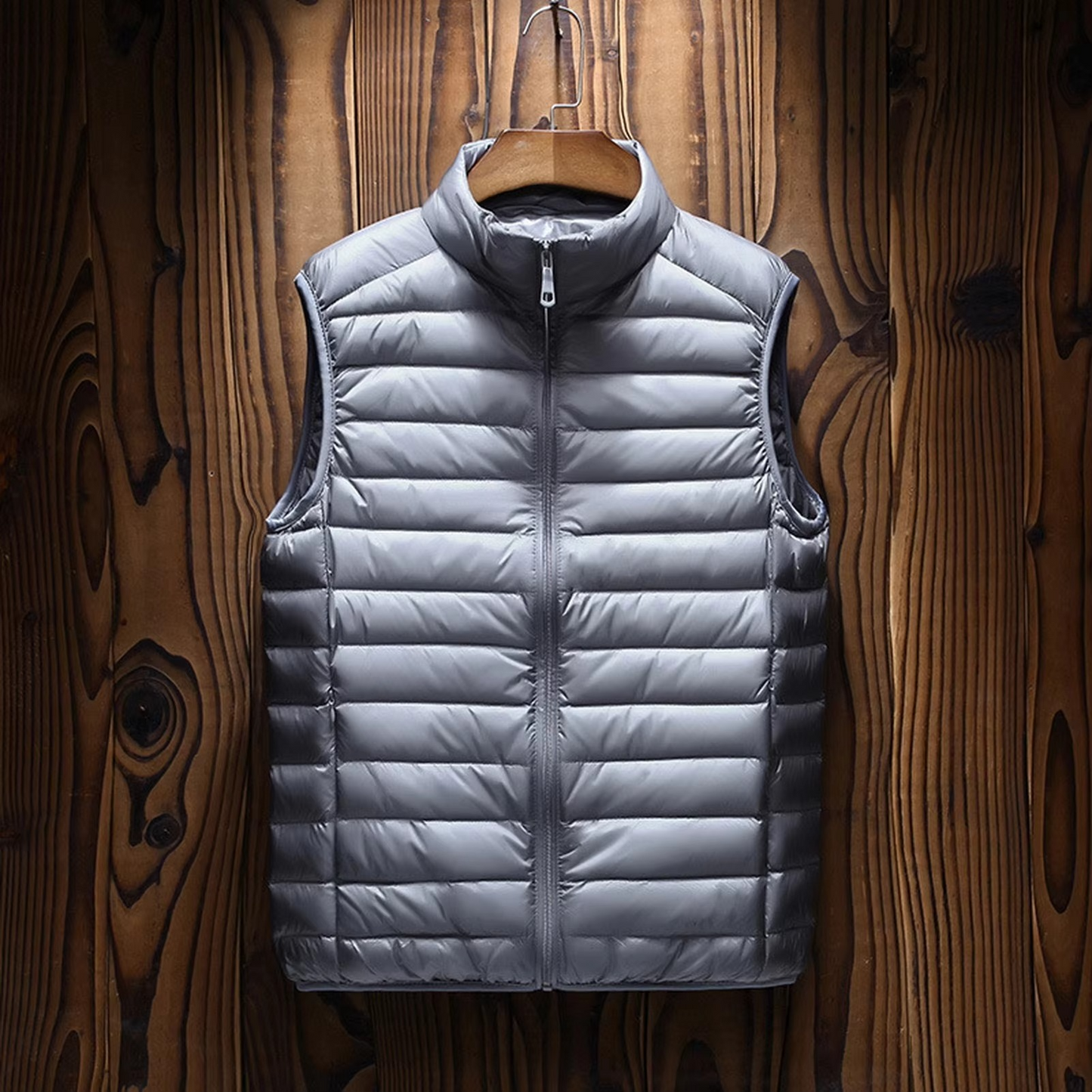 Men's Padded V-Neck Vest With Pockets - Solid Color Warm Waistcoat For Casual Office Wear