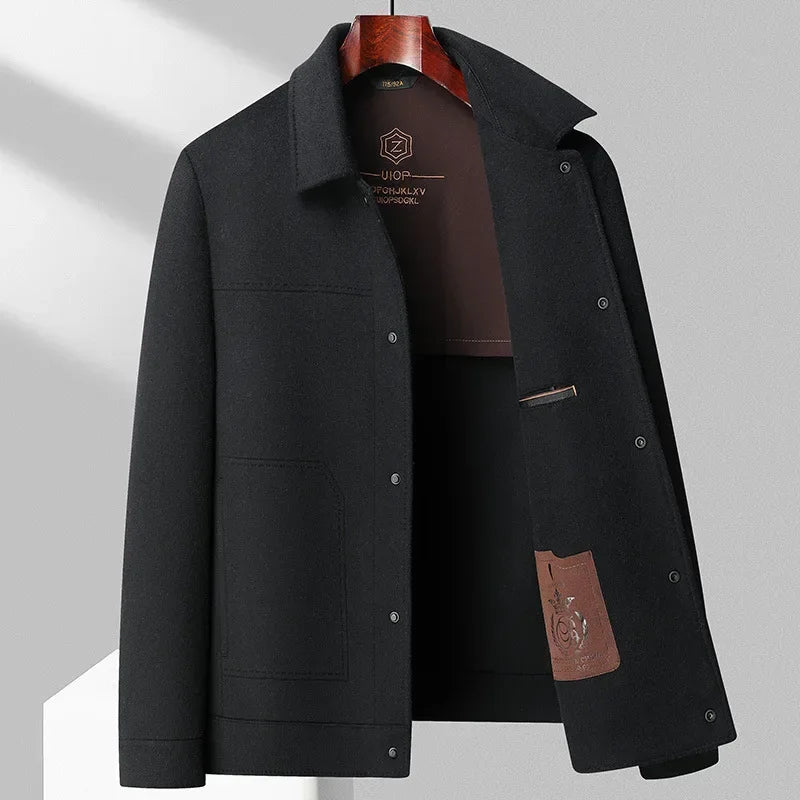TrendAura Whitaker Refined Wool Jacket For Men With Double-Sided Wool Blend Structured Shoulders Tailored Finish