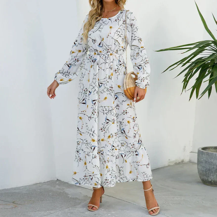 Women's Maxi Dress with Flowy Design and Adjustable Straps