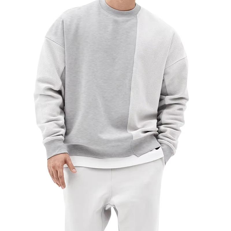 Men's Loose Fit Gym Hoodie Sweatshirt Crew Neck Long Sleeve Casual Pullover for Activewear by TrendAura