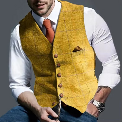 Mens Tweed Striped Waistcoat Vest For Business Formal Weddings And Elegant Events TrendAura