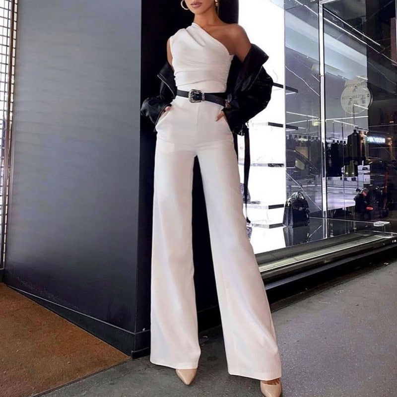 Judy One Shoulder Jumpsuit For Women All Day Comfort Versatile Chic Must Have For Office And Evening