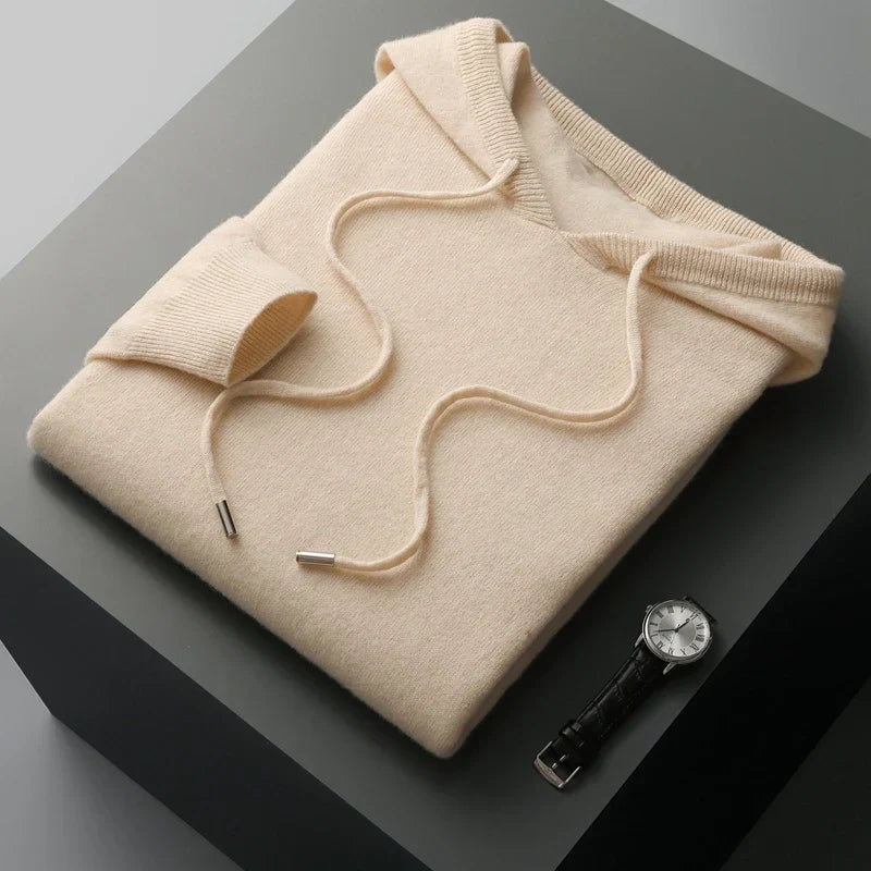 TrendAura 100 Percent Merino Wool Hoodie for Men Sustainably Sourced Minimalist Lightweight Warmth
