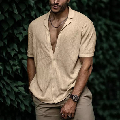 Javal Mens Cotton Shirt For Men Summer Breathable Lightweight Button Down Modern Fit