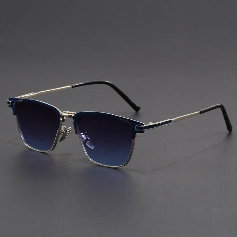Voltage Polarized Titanium Sunglasses by TrendAura Ultra Lightweight Half Frame with Glare Free Lenses