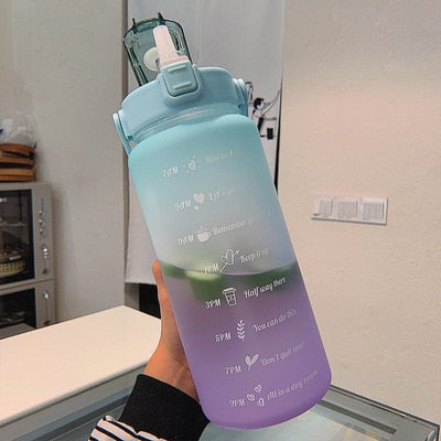 Motivating 2L Water Bottle Leakproof With Removable Straw For Fitness Enthusiasts And Busy Professionals