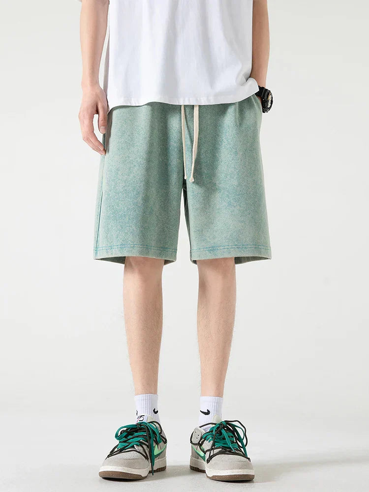 TrendAura Nordic Flair Men's Relaxed Fit Cotton Blend Shorts With Elastic Waist Drawstring Closure