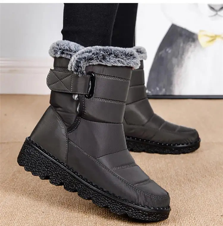 KUIDFAR Women's Waterproof Winter Snow Boots With Plush Lining For Cozy Warmth And Durable Rubber Sole