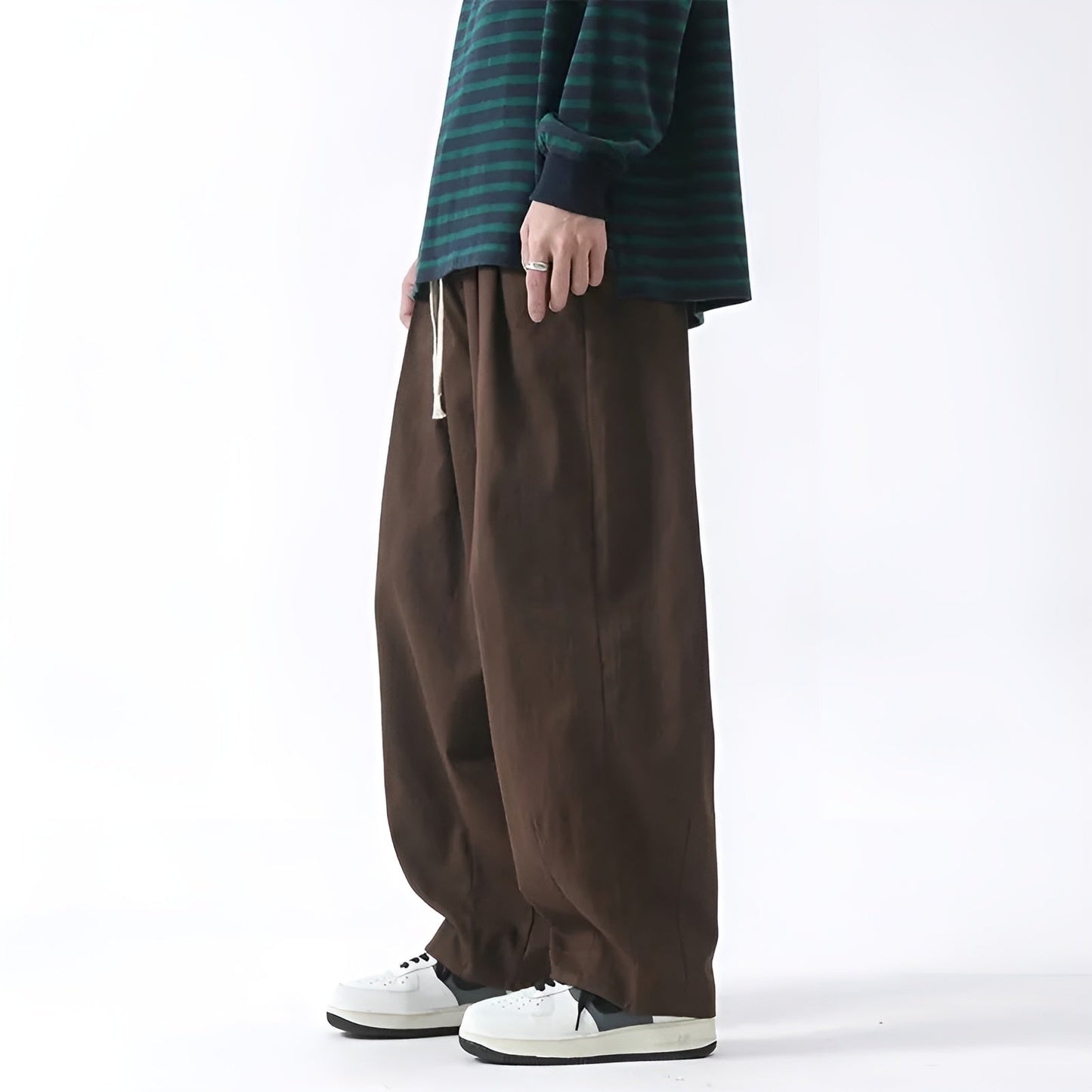 TrendAura Chinos Sarouel Pants - Oversized Pleated Cargo Style for All Day Comfort and Movement