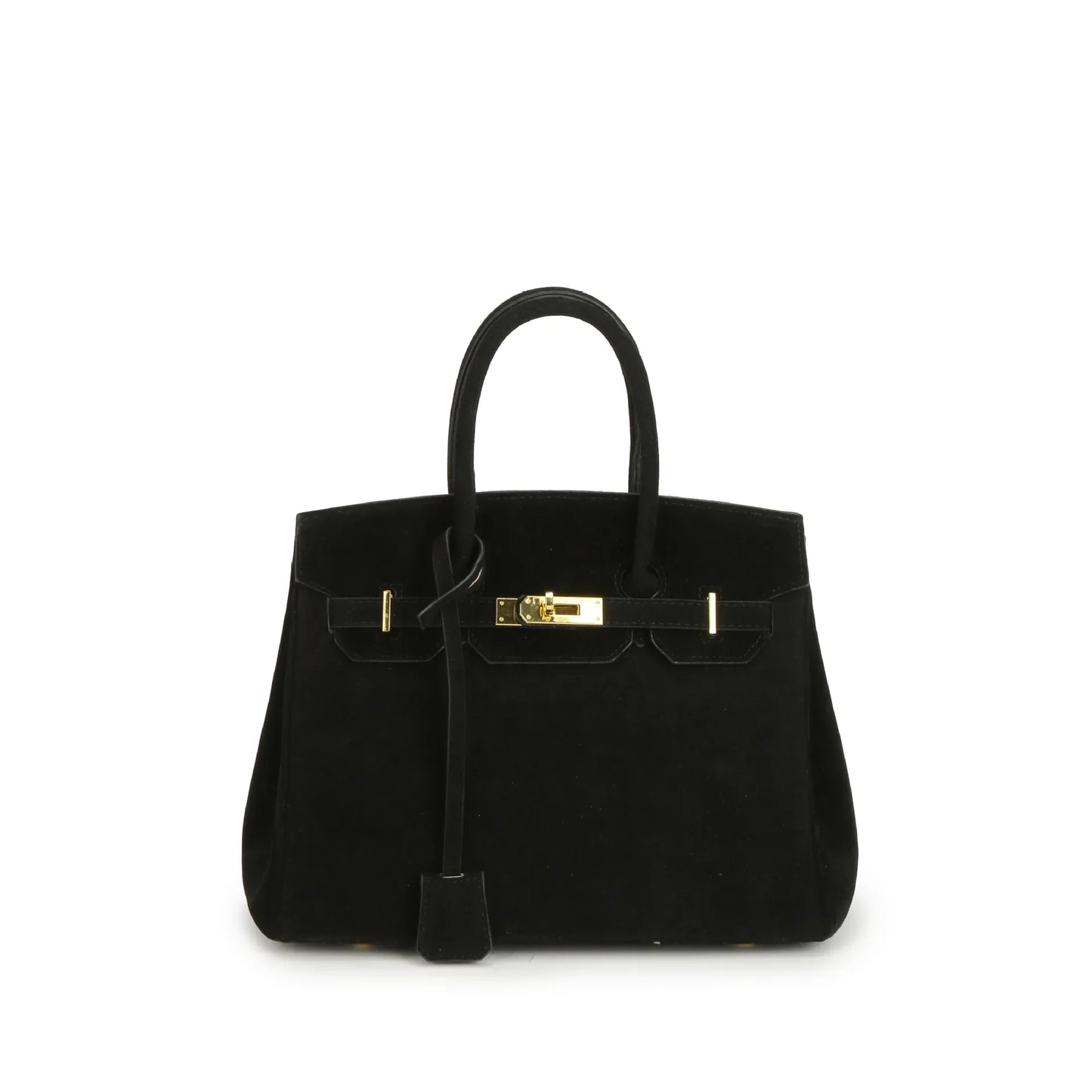 Kelly Suede Shoulder Bag With Gold Hardware For Women