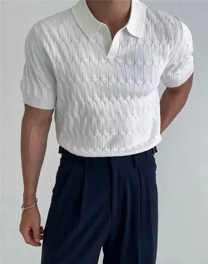 Lucas Slim Fit Polo Shirt By TrendAura Lightweight Breathable Knit Polo For Smart Casual And Office Wear Olive Green