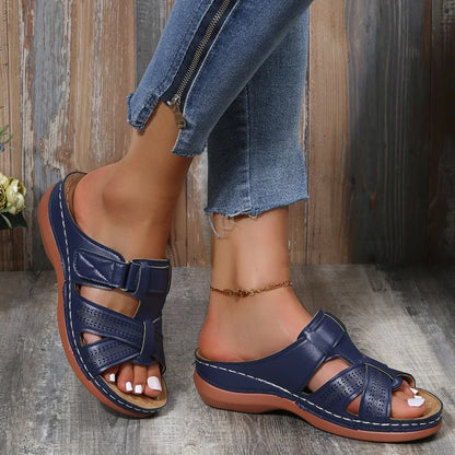 Openwork CrissCross Strap Slides With Velcro Adjustable Fit And Soft Insole For Unisex Everyday Comfort
