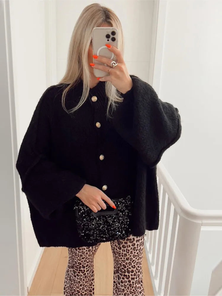 Harper | Women’s Winter Relaxed Fit Knit Button Cardigan