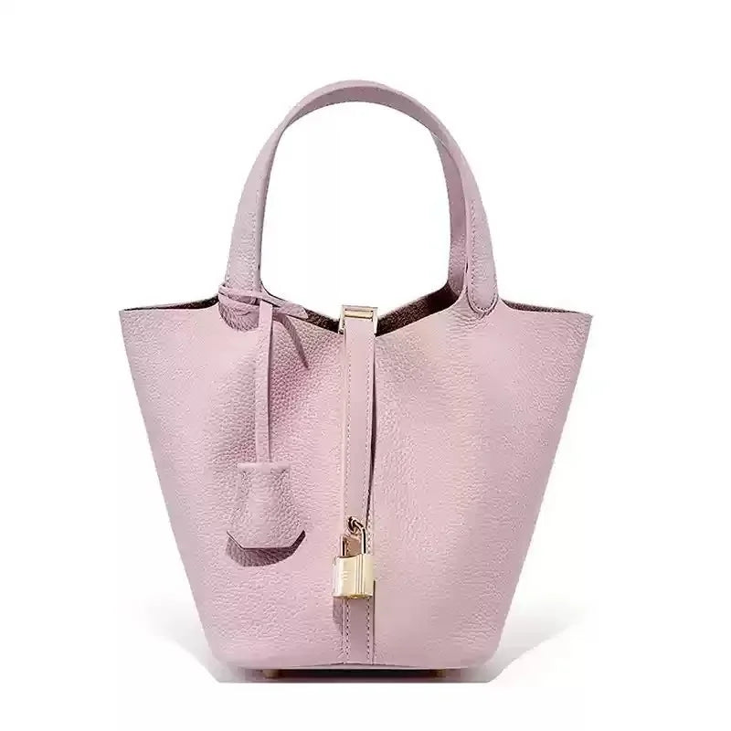 TrendAura Ann Leather Tote Bag - Timeless Structured Tote With Refined Grain Finish And Secure Strap Closure