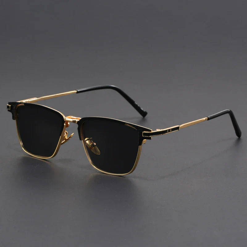 Voltage Polarized Titanium Sunglasses by TrendAura Ultra Lightweight Half Frame with Glare Free Lenses