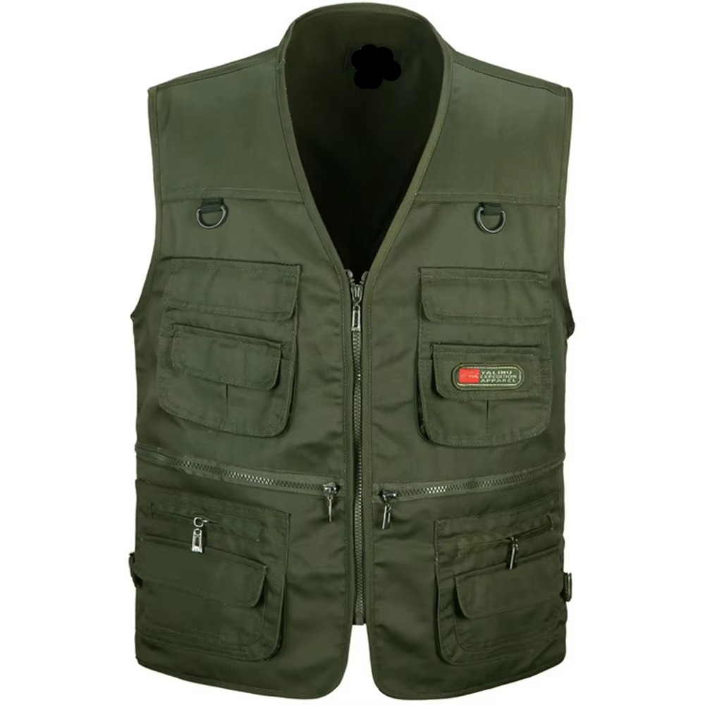 TrendAura Men's Outdoor Multi Pocket Lightweight Vest For Hiking And Fishing With Zippered Pouches And Cargo Pockets