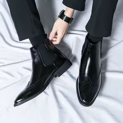 Sebastian Chelsea Boots For Men Waterproof PU Upper Breathable Lining Slip On Slip Resistant Rubber Sole