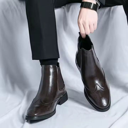 Sebastian Chelsea Boots For Men Waterproof PU Upper Breathable Lining Slip On Slip Resistant Rubber Sole