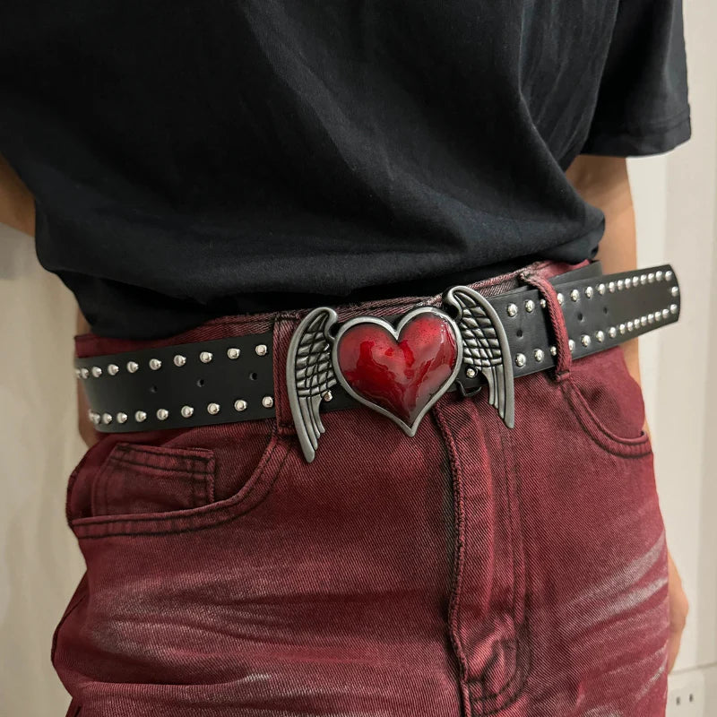 TrendAura Vixen Vice Studded Belt Denim With Bold Metal Studs Adjustable Fit Waist 28 To 36