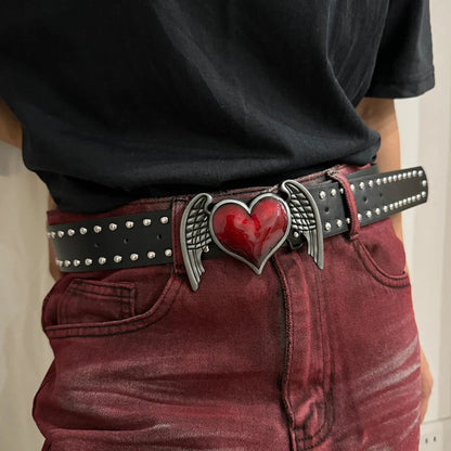 TrendAura Vixen Vice Studded Belt Denim With Bold Metal Studs Adjustable Fit Waist 28 To 36