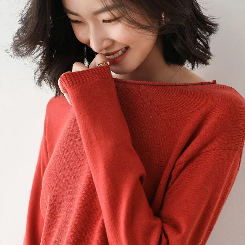 Women's sweater made of solid knit | Long sleeves