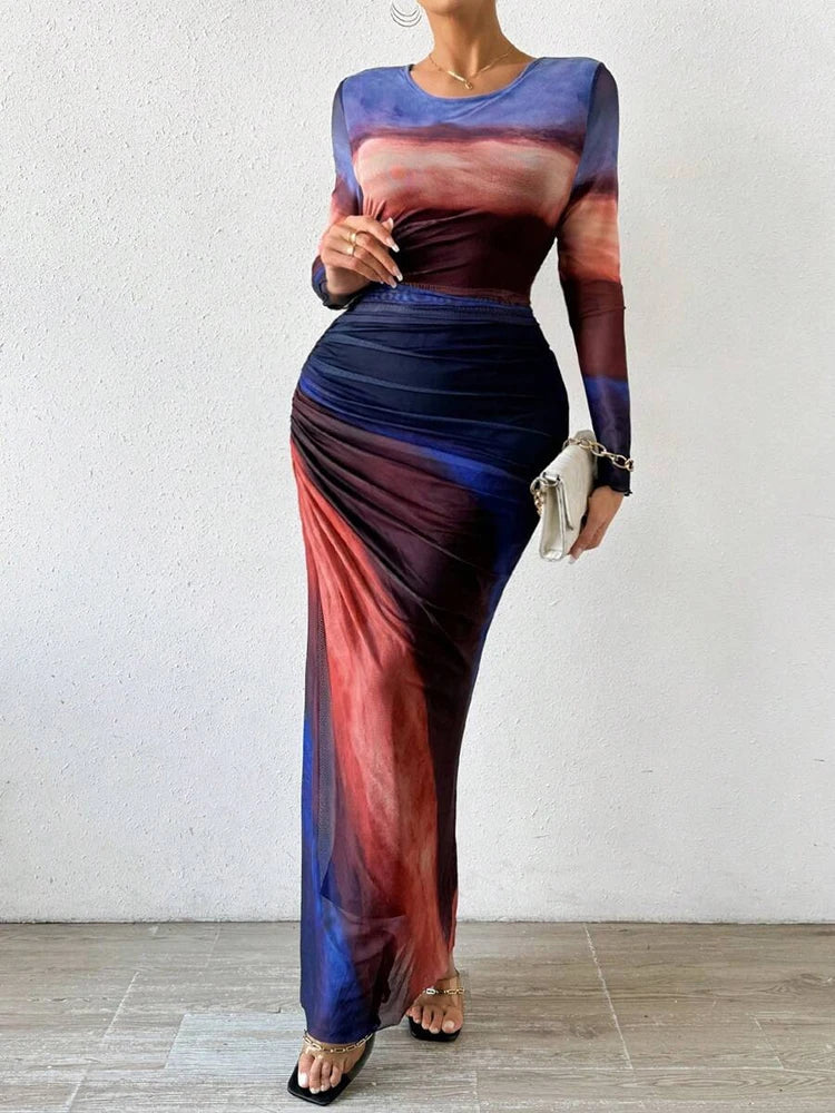 Vermeer | Maxi dress with sunset design