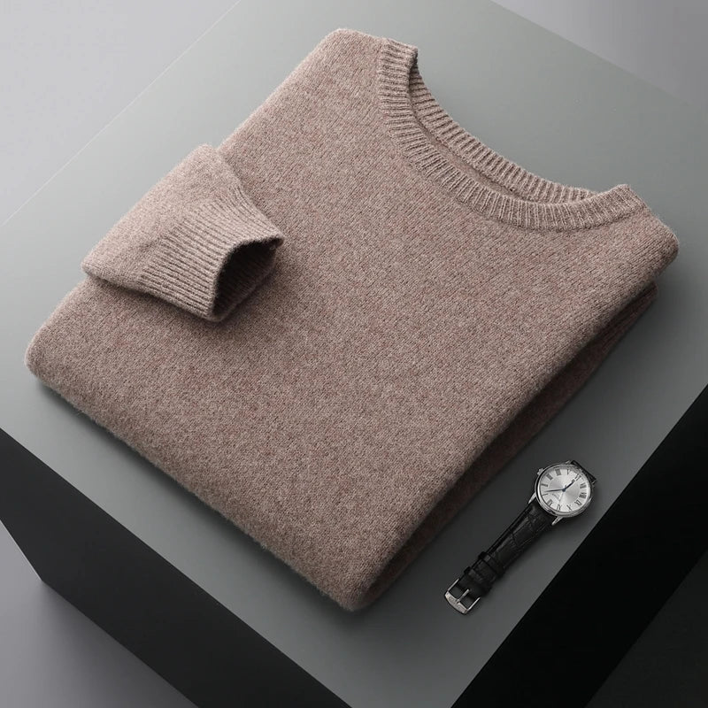 TrendAura Nordisk Flair Men's Wool Sweatshirt Loose Fit Round Neck Ribbed Cuffs Minimalist Design
