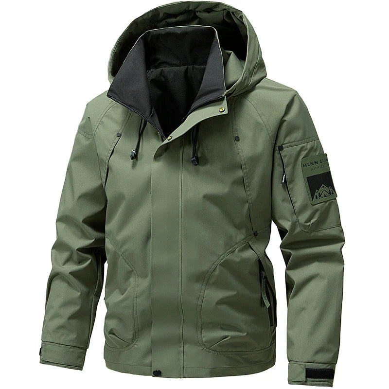 Men's Hooded Ski Jacket With Front Zipper For Cold Weather Outdoor Winter Sports Reliable Warmth
