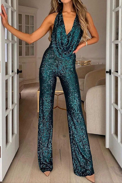 Eliea - Dazzling Chic Sequin Jumpsuit