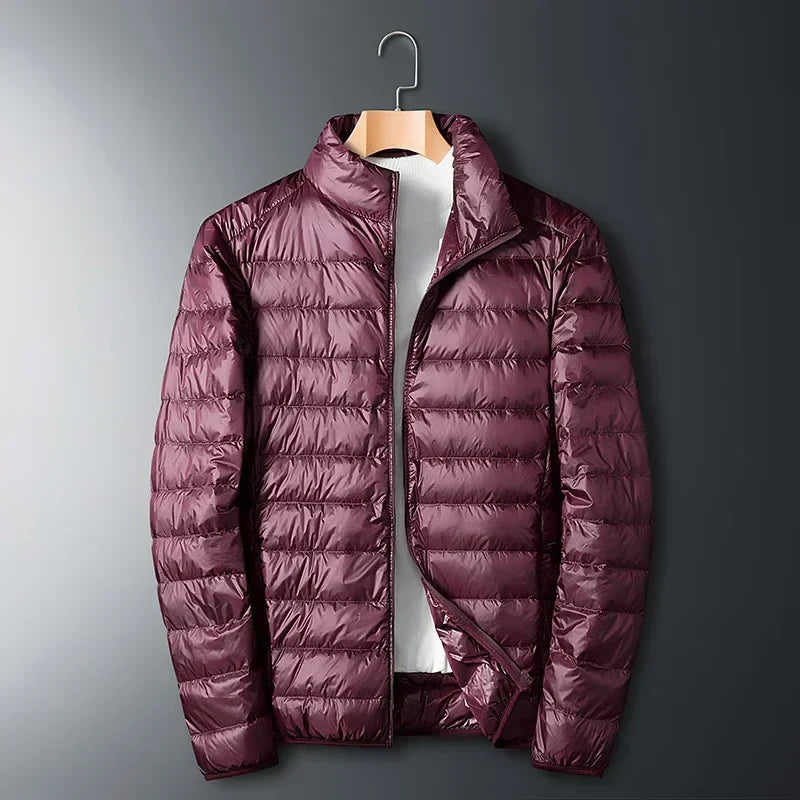 Mateo Ultra Light White Duck Down Jacket For Men Lightweight Warmth Packable Winter Coat