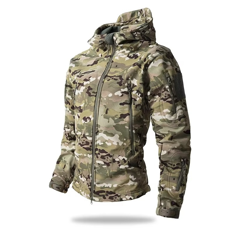 TrendAura Men’s Soft Shell Outdoor Fleece Jacket Windproof Weather Protection All Day Warmth