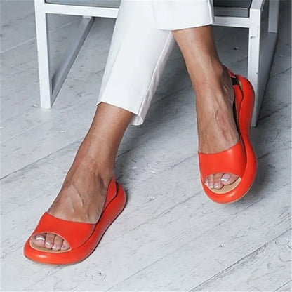 Open Toe Platform Sandals With Elastic Heel Strap For Women Ultra Comfortable Urban Summer Footwear