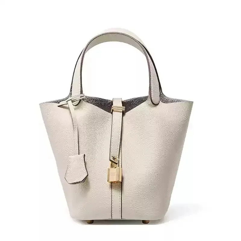 TrendAura Ann Leather Tote Bag - Timeless Structured Tote With Refined Grain Finish And Secure Strap Closure