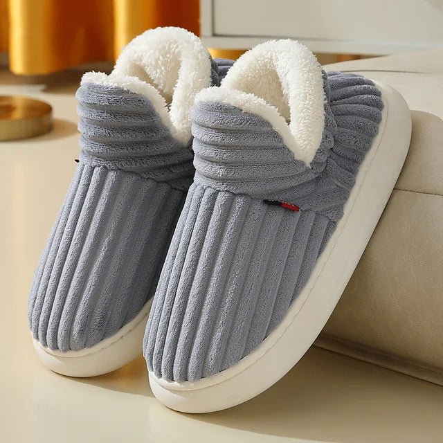 Unisex Corduroy Slippers With Arch Support And Plush Fleece Lining For All Day Comfort