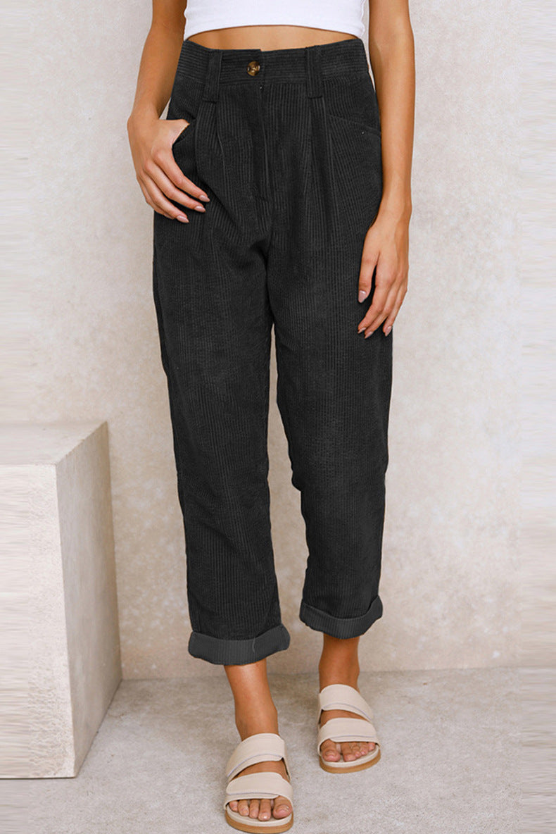 Maria Women Corduroy Pants With All Day Comfort Flattering Tailored Fit For Work And Leisure