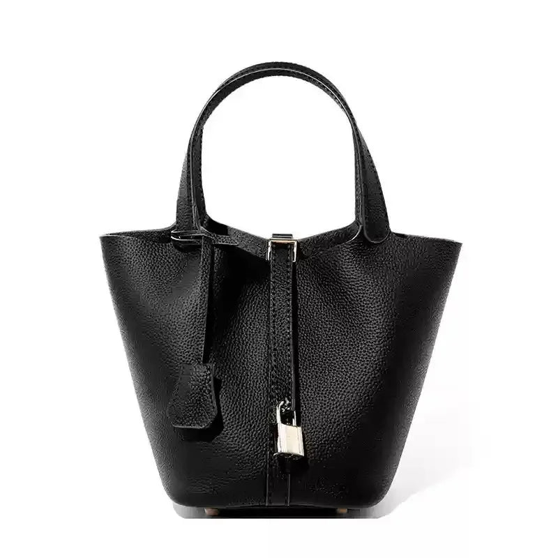 TrendAura Ann Leather Tote Bag - Timeless Structured Tote With Refined Grain Finish And Secure Strap Closure