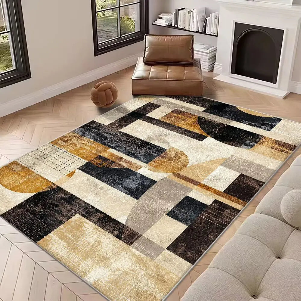 Modern Abstract Style Large Living Room Carpet Decoration Home Rugs for Bedroom Non-slip Lounge Rug Mat for Children Washable